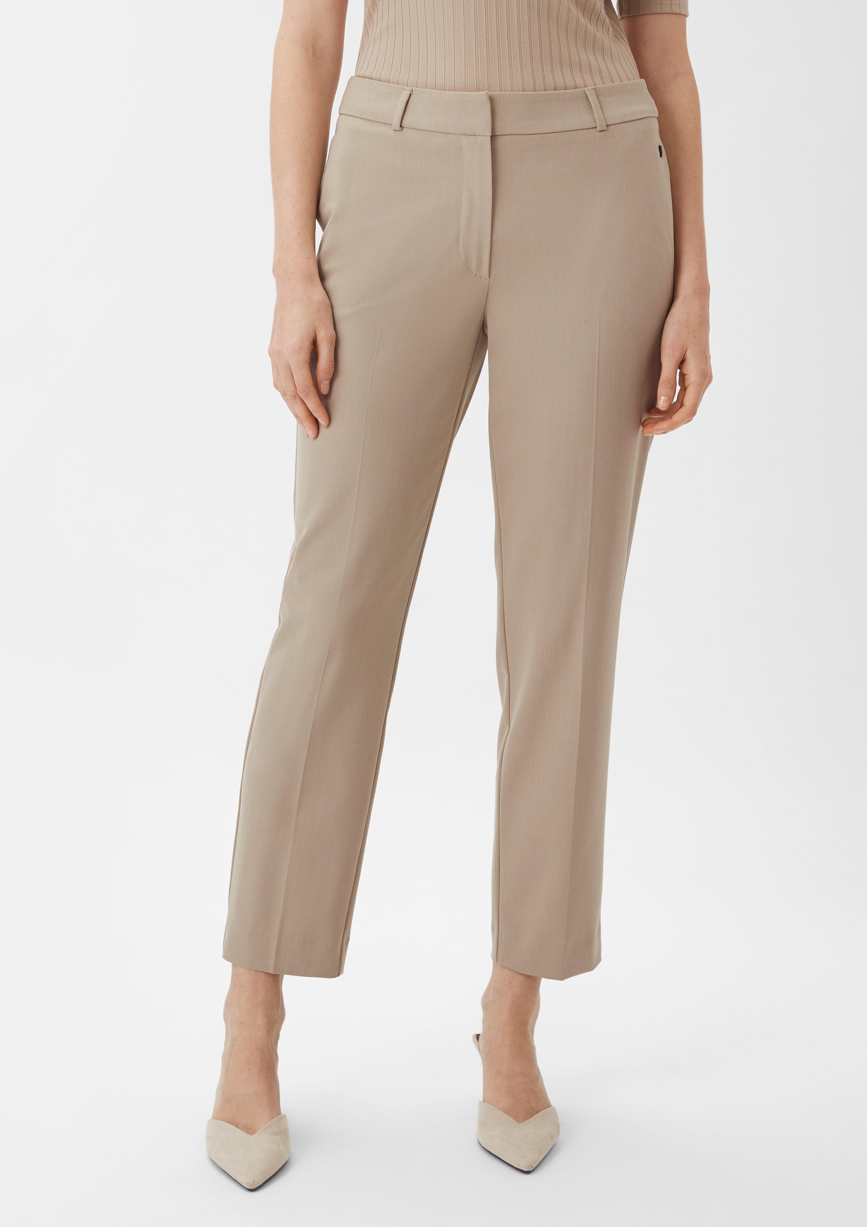Cigarette Pants mit Bügelfalten - helles beige