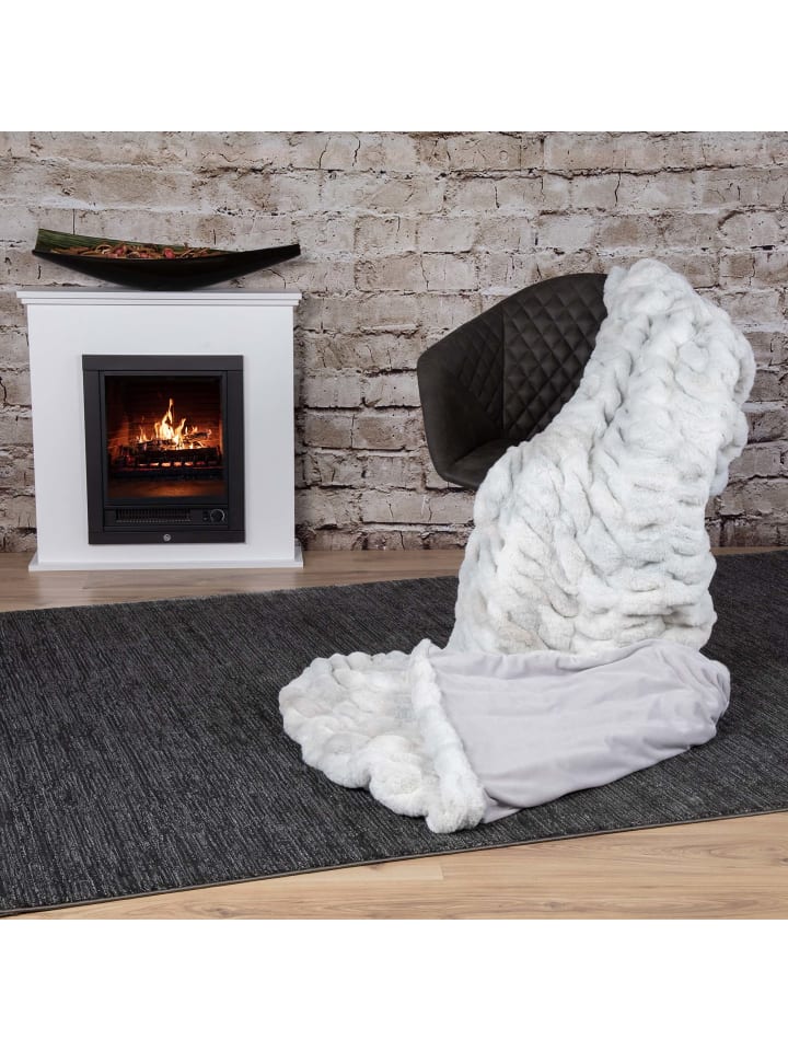 GMD Living Edle Wohndecke LUXURY in Farbe Silver (hellgrau) günstig kaufen 150 x 200 cm