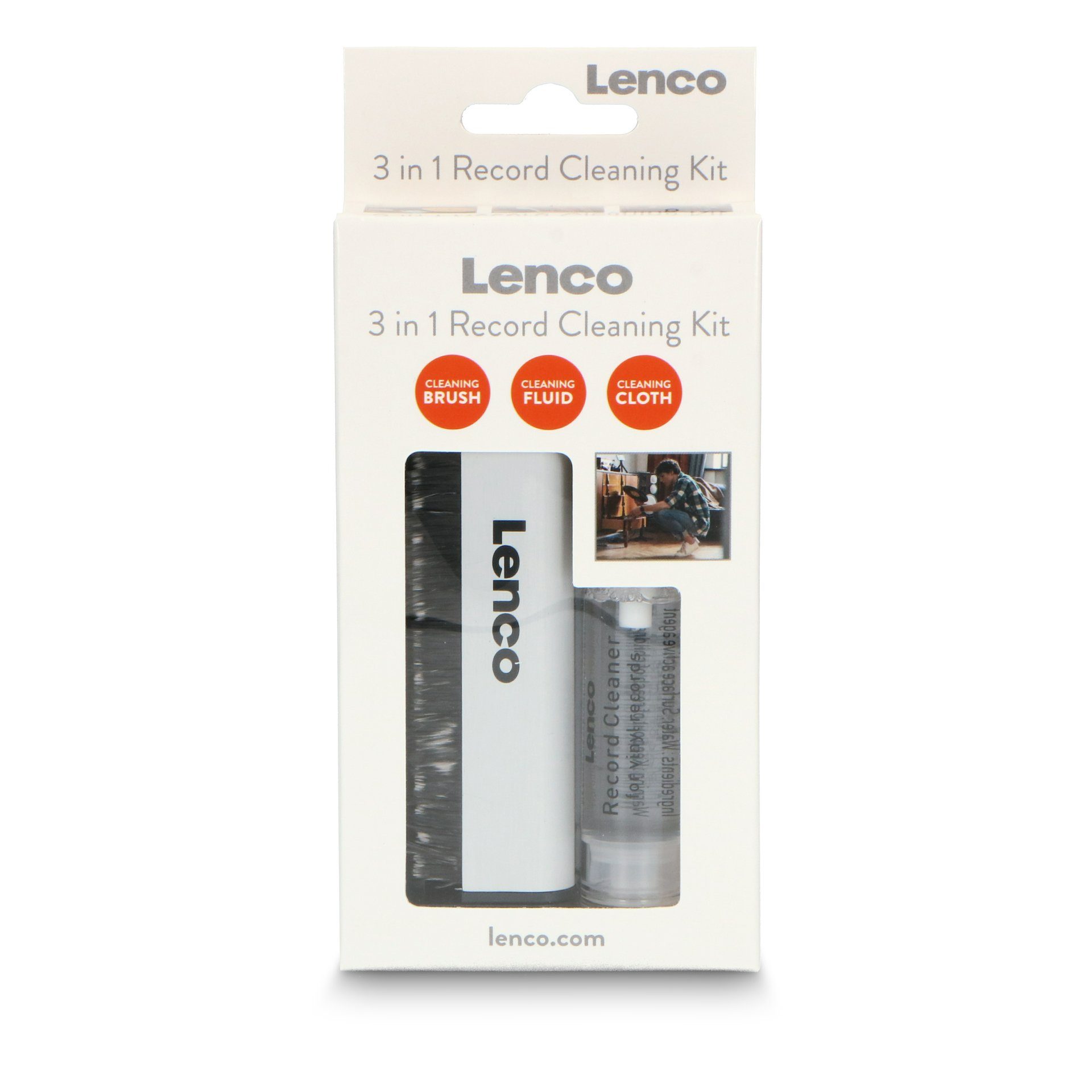Lenco Reinigungsbürste 3 in 1 Schallplatten-Reinigungsset, Schallplatten, (Set)