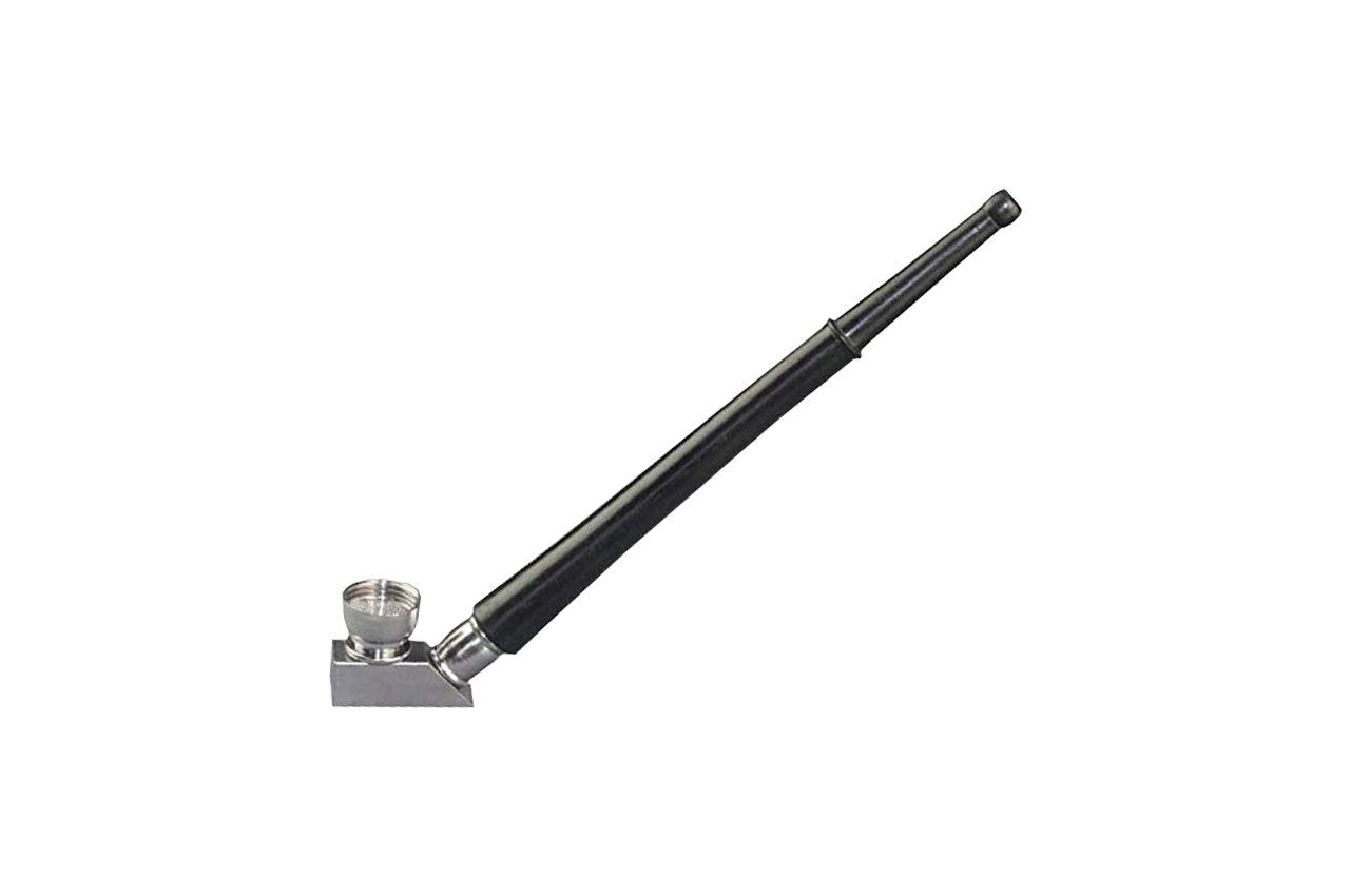 Weedness Handpfeife Holzpfeife Metall-Pfeife 19 cm in Schwarz Tabakpfeife Schraubpfeife
