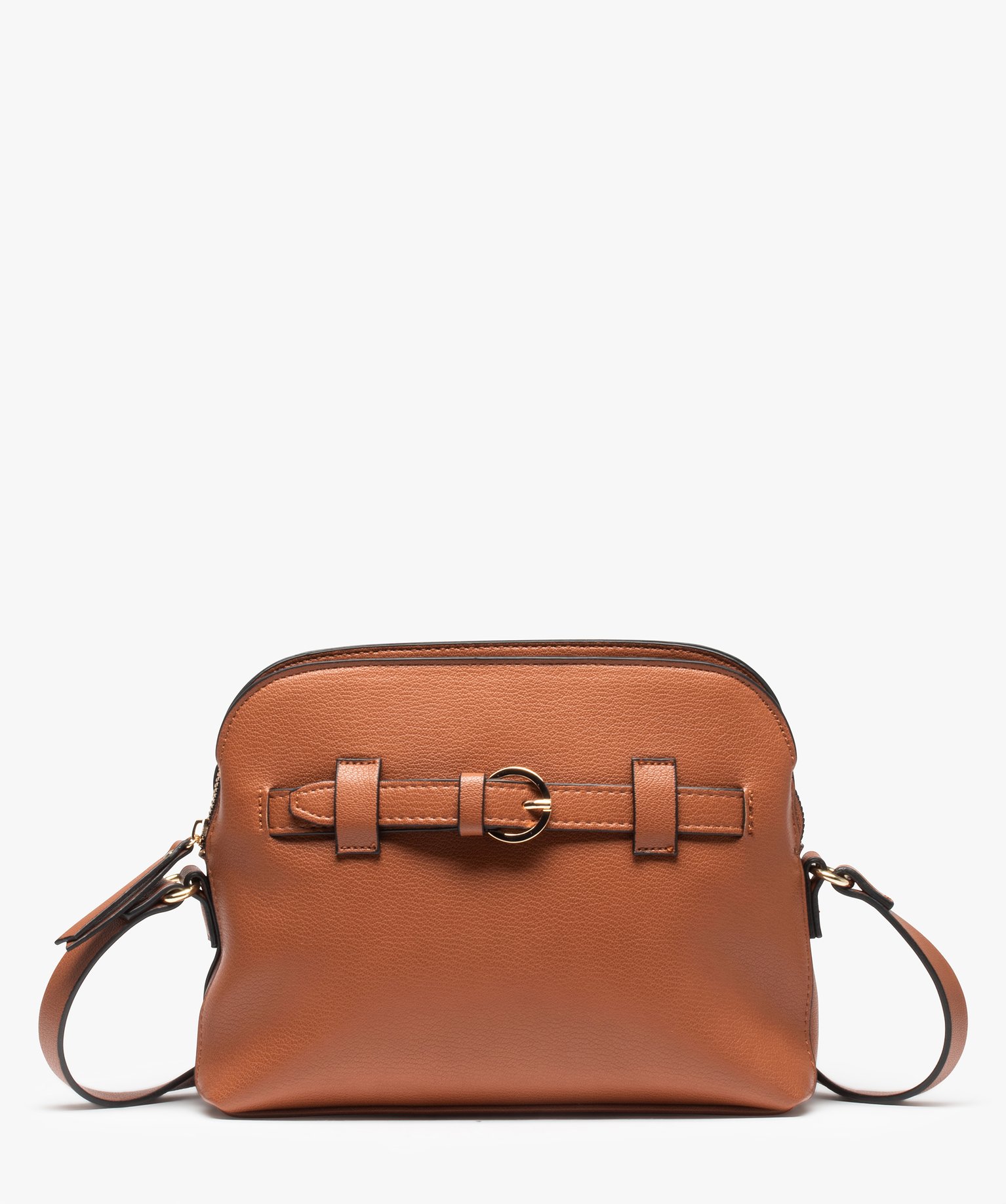 Sac femme à bandoulière multicompartiment cognac | GEMO