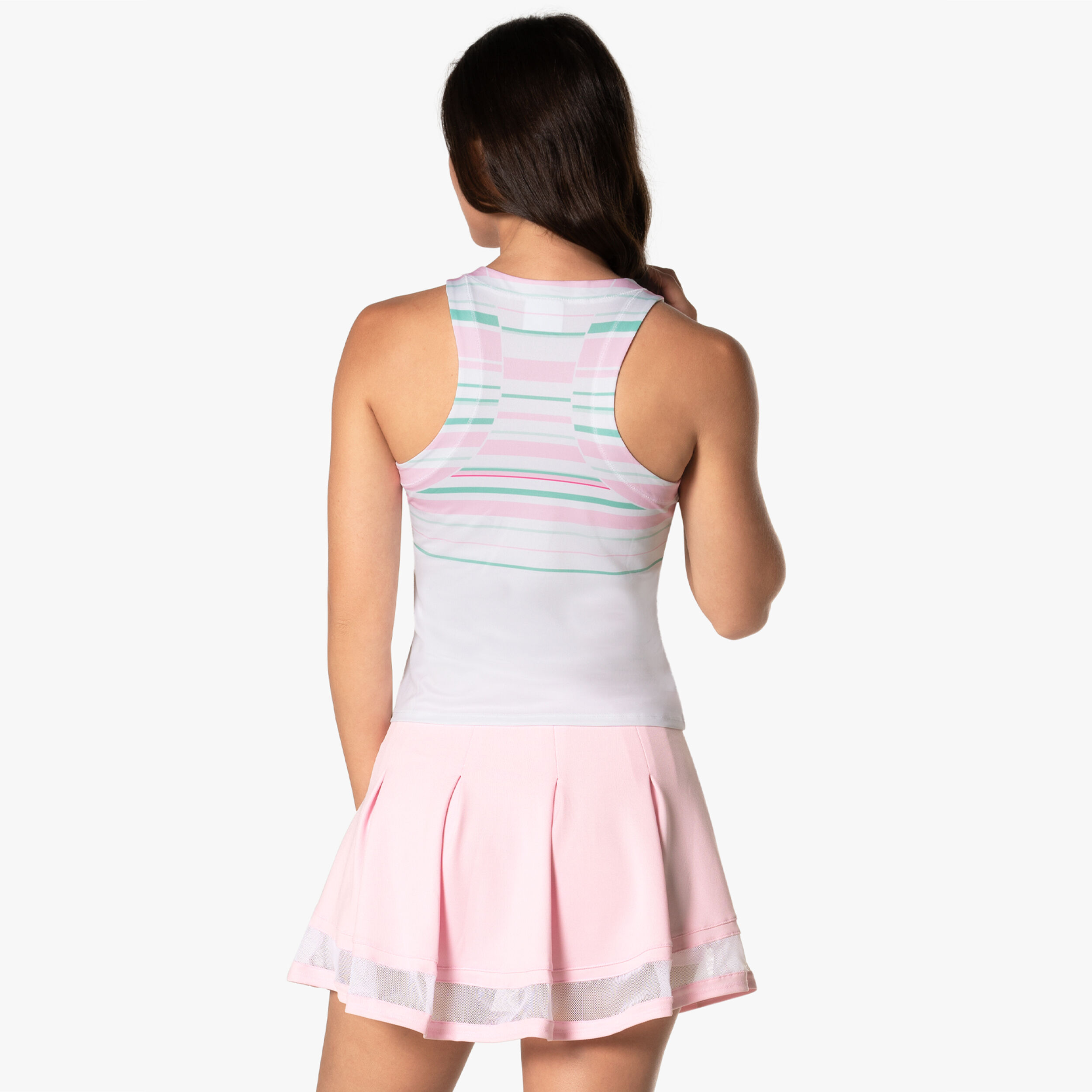 Deco Stripe Crop Tank-Top Damen - Weiß, Mehrfarbig