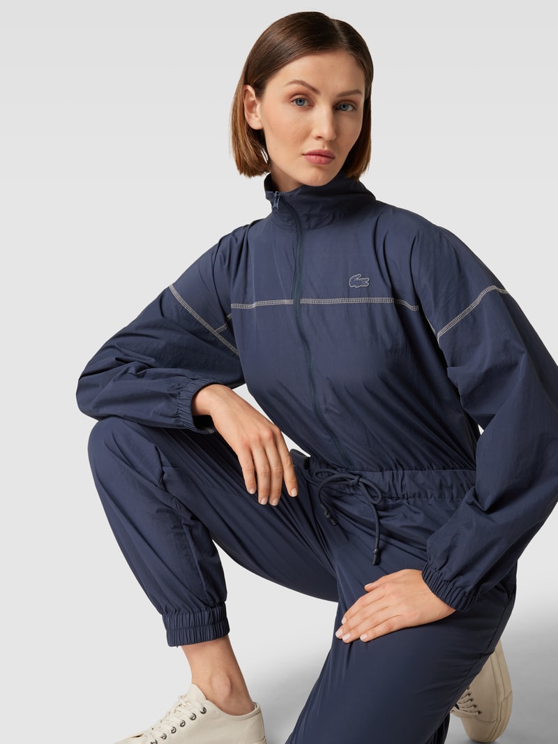 Jumpsuit mit Stehkragen in marineblau