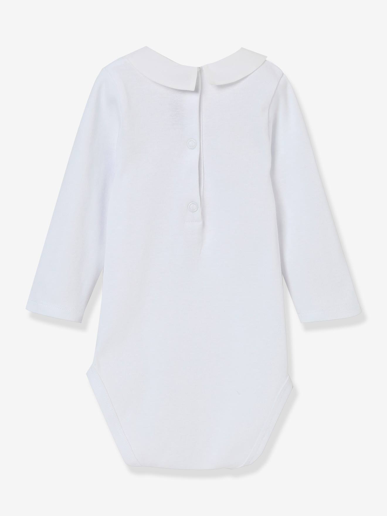 Body bébé col brodé CYRILLUS coton bio blanc