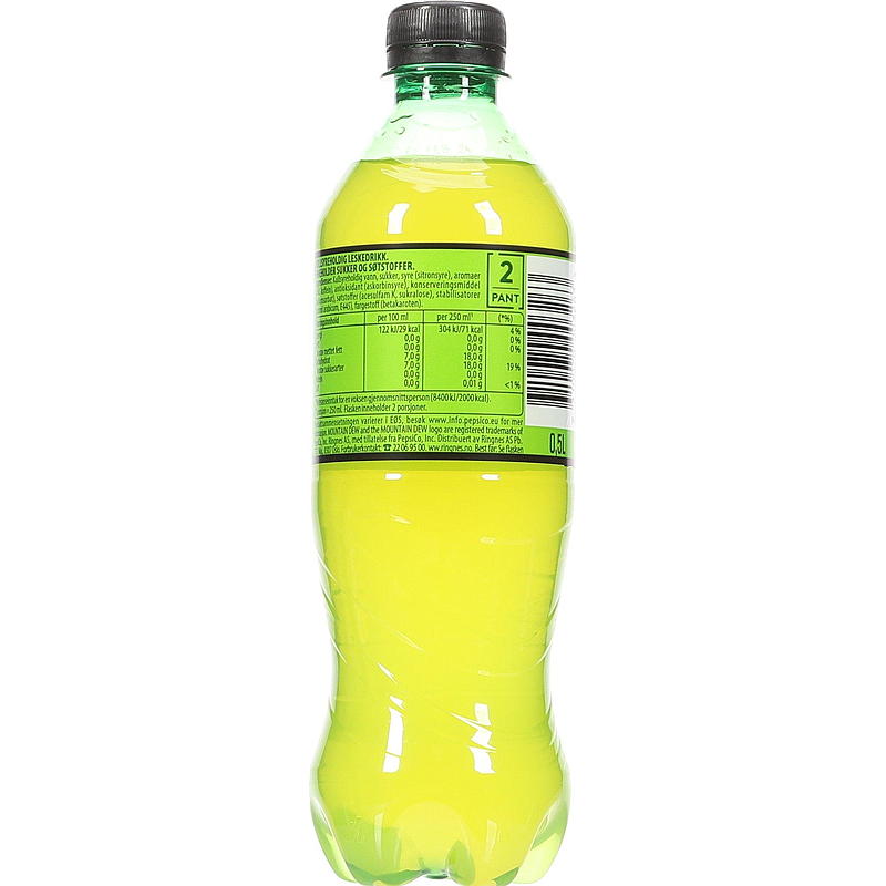 Ringnes Mountain Dew 0,5 l, sugar reduced