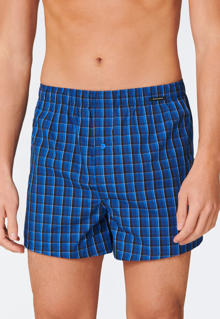 Boxershorts 2er-Pack Webware royal kariert - Boxershorts Multipack