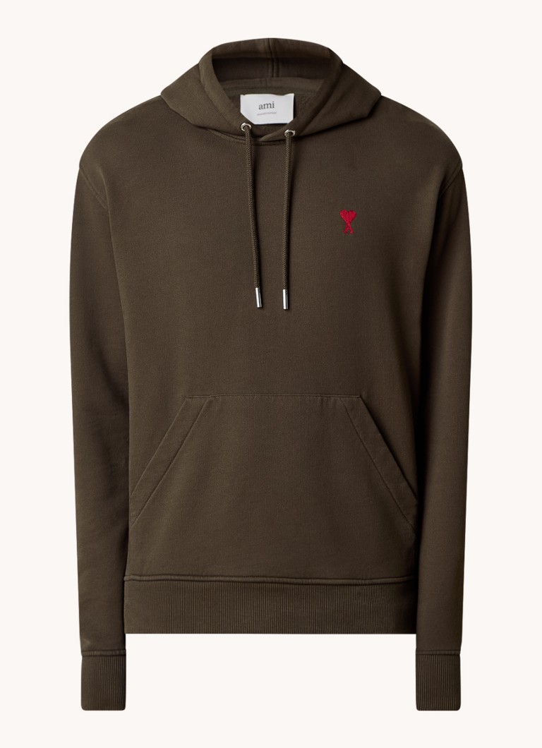 AMI Paris organic cotton hoodie with logo