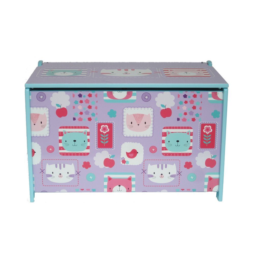 style home Spielzeugtruhe, Kindersitztruhe Aufbewahrungsbox Spielzeugkiste Holz 60x36x39 cm Lila