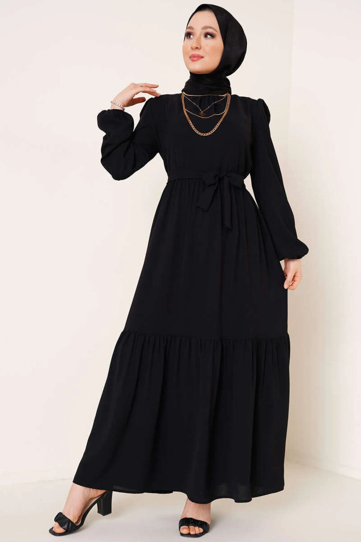 VOLT CLOTHİNG  Ayrobin-Kleid für Damen mit gerafftem Detail am Kragen