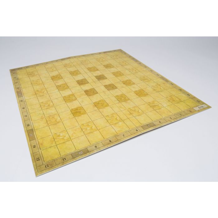 Doppelseitiger Spielplan mit Quadraten und Hexagonen