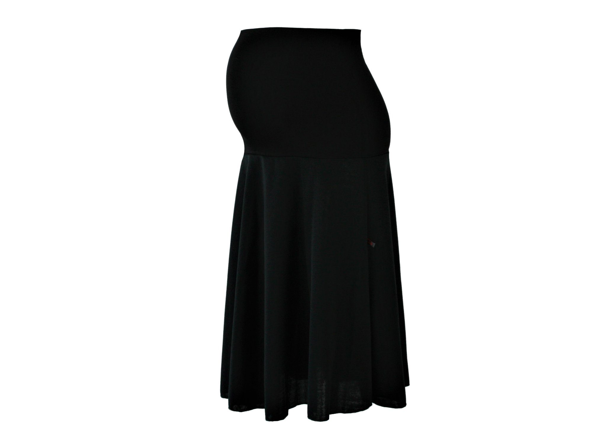 dunkle design Umstandsrock Strick Grau oder Schwarz Wadenlang elastischer Bund