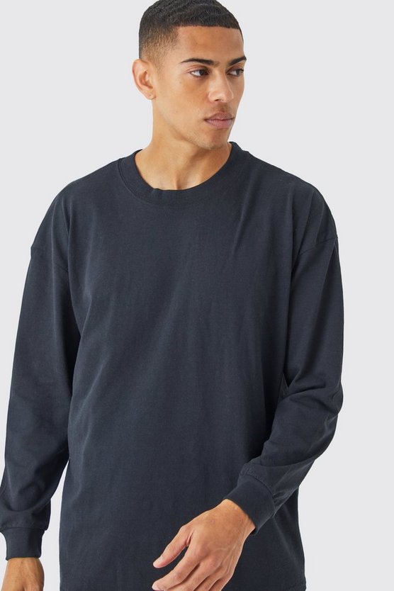 Langärmliges Oversize Rundhals T-Shirt