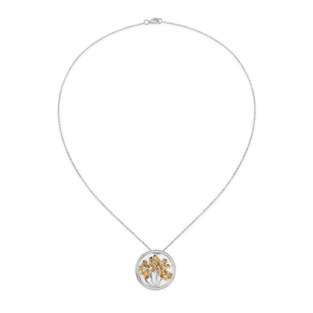 Rafaela Donata Chaîne Tree of Life Argent sterling Citrine en Argent Bijoux