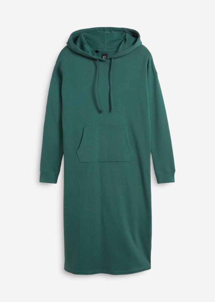 Sweatkleid mit Kängurutasche und Biobaumwolle