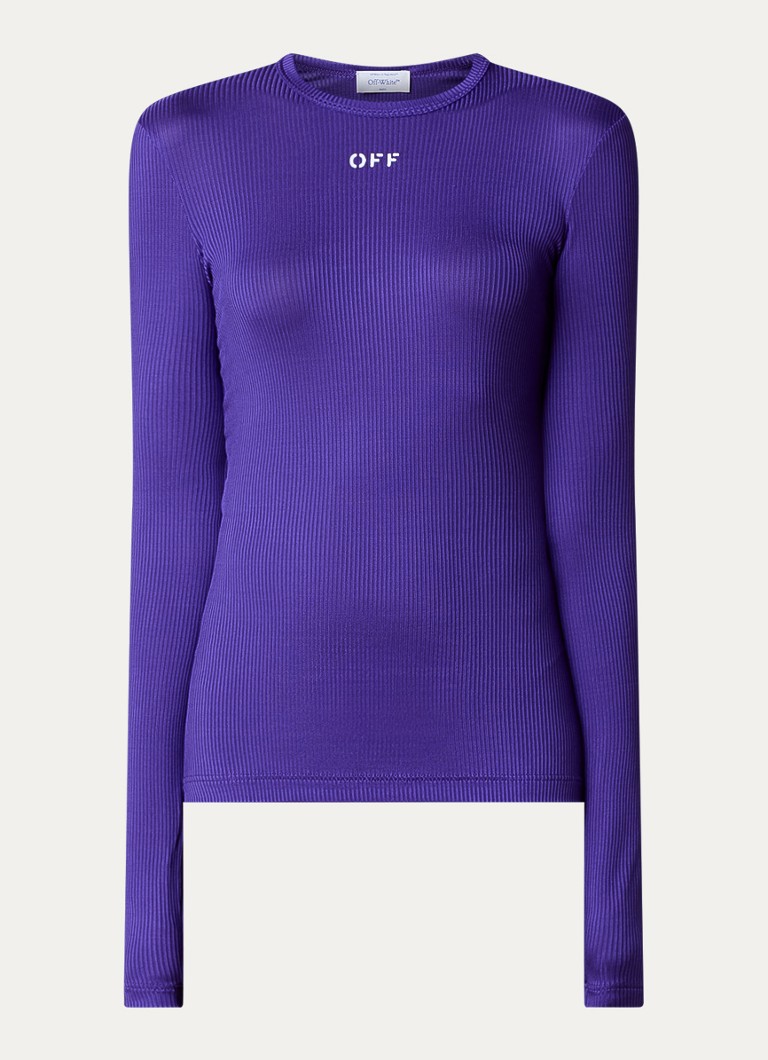 Off-White Off Stamp rebrasti pleteni top dugih rukava s logotipom