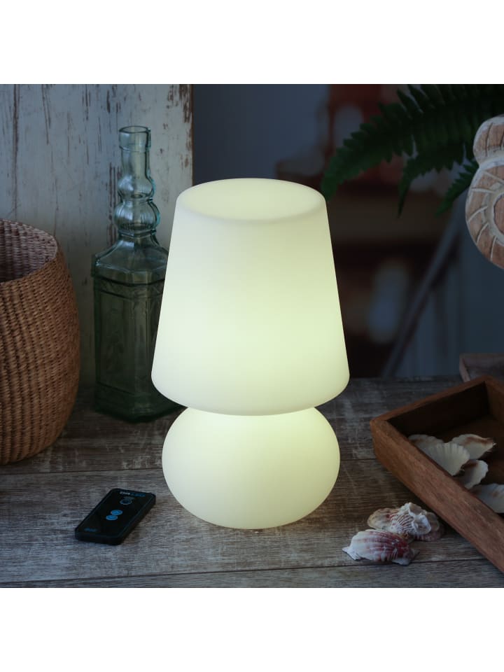 MARELIDA LED Garten Tischlampe dimmbar mit Fernbedienung aufladbar H: 26cm in weiß günstig kaufen onesize