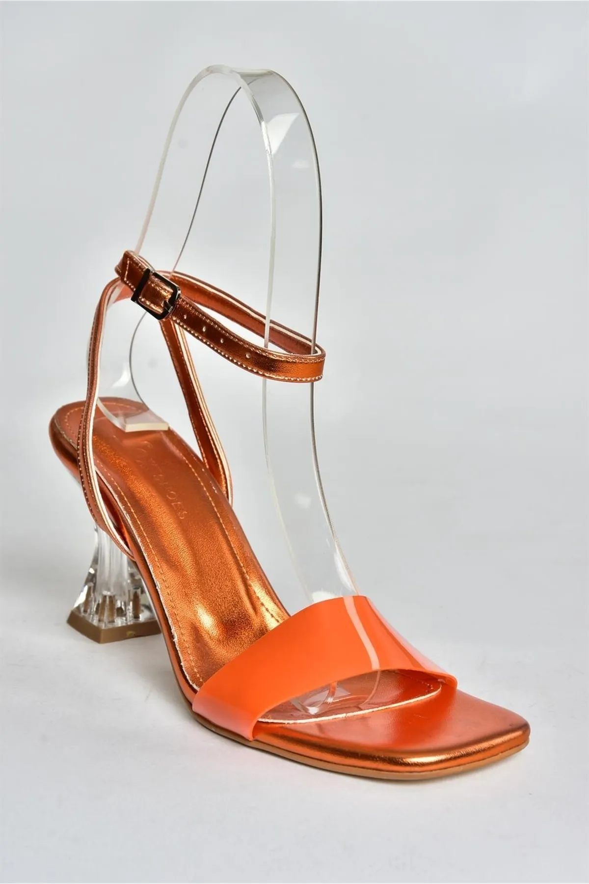 Fox Shoes  Orangefarbene Damenschuhe mit Glasabsatz P518291709