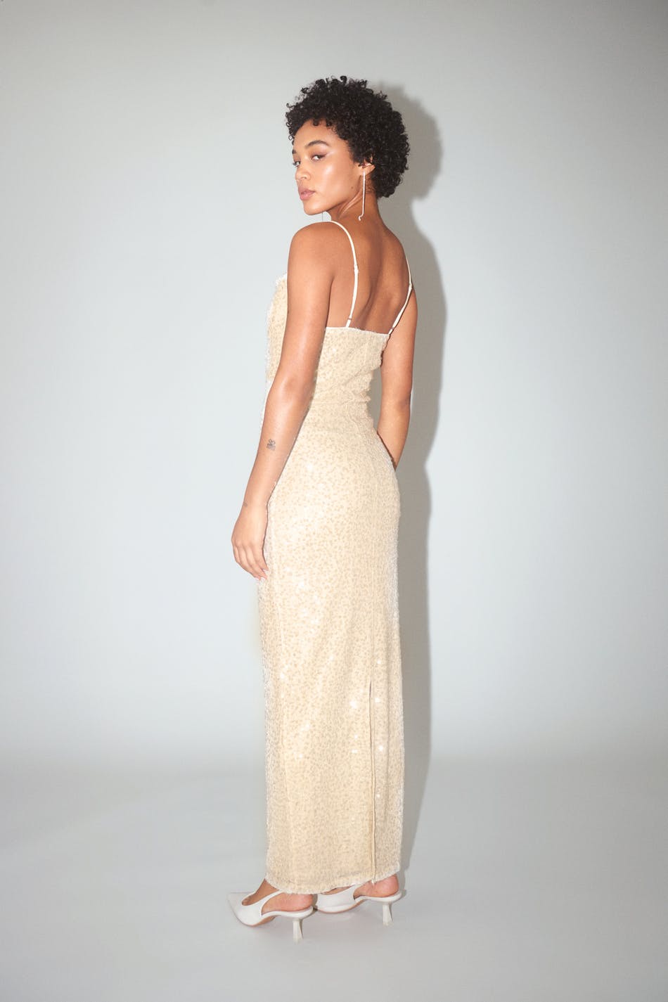 Strap sequin maxi dress