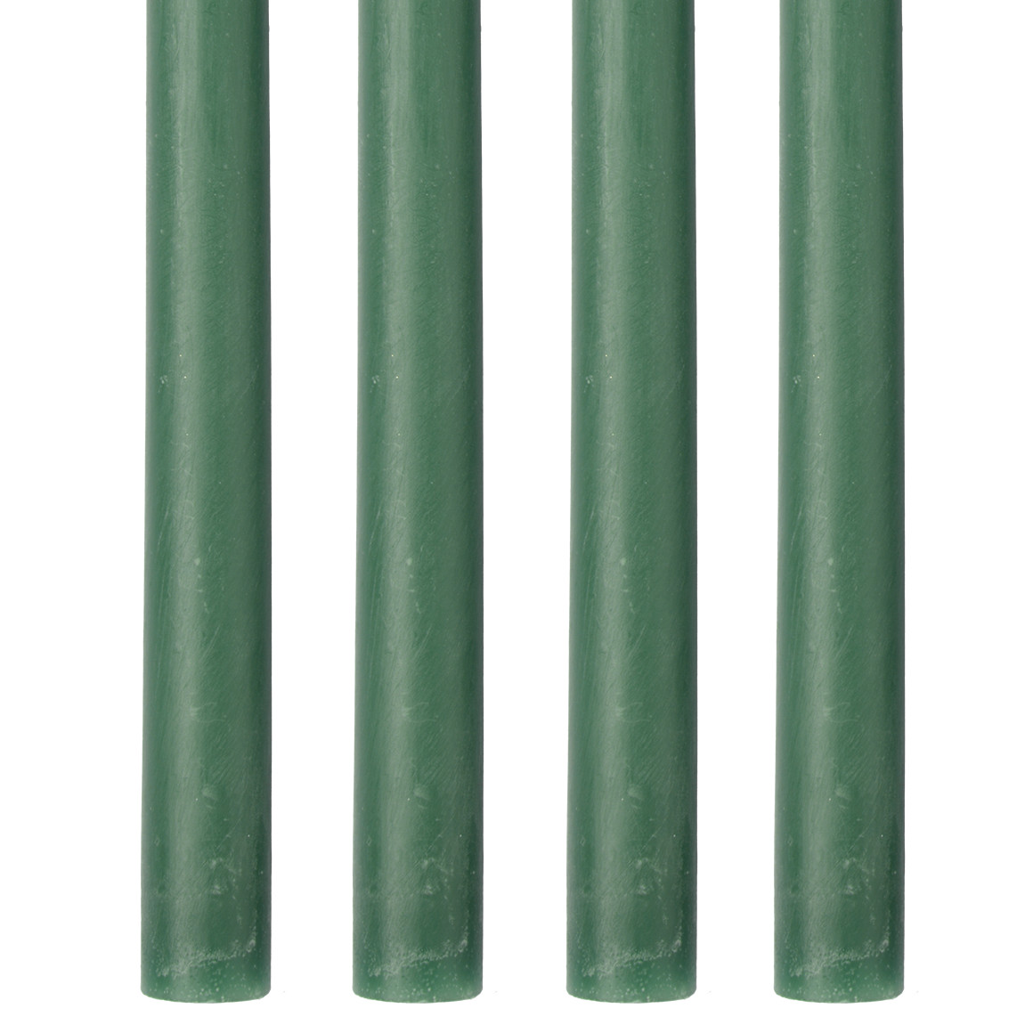 4 Stabkerzen im Set dunkelgrün