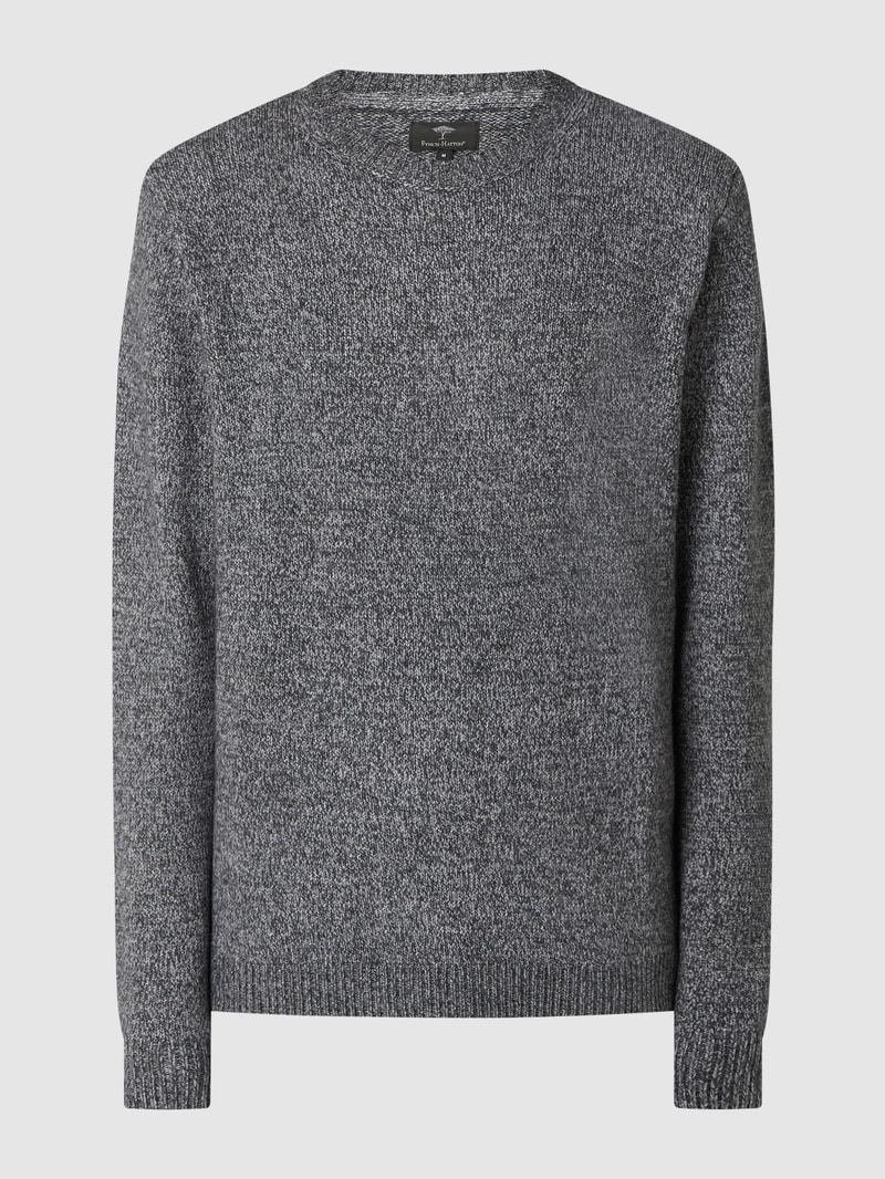 Pullover mit Woll-Anteil in anthrazit meliert
