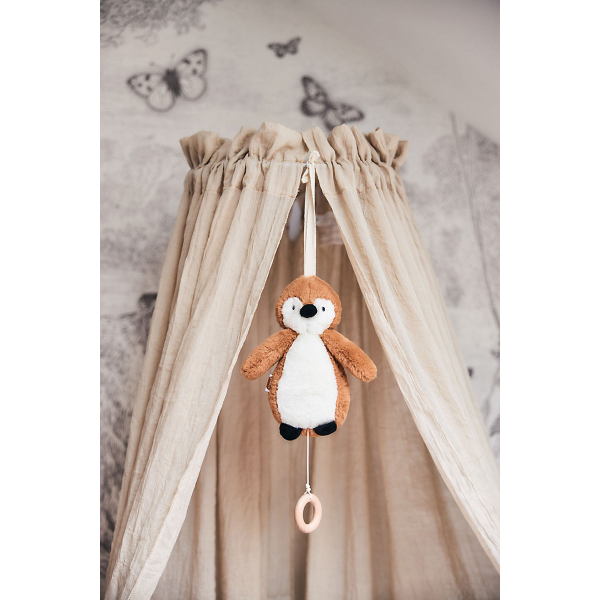 Betthimmel vintage, 155 cm, nougat