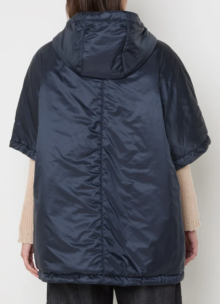 MaxMara Greenci vattert jakke med sidelommer og hette