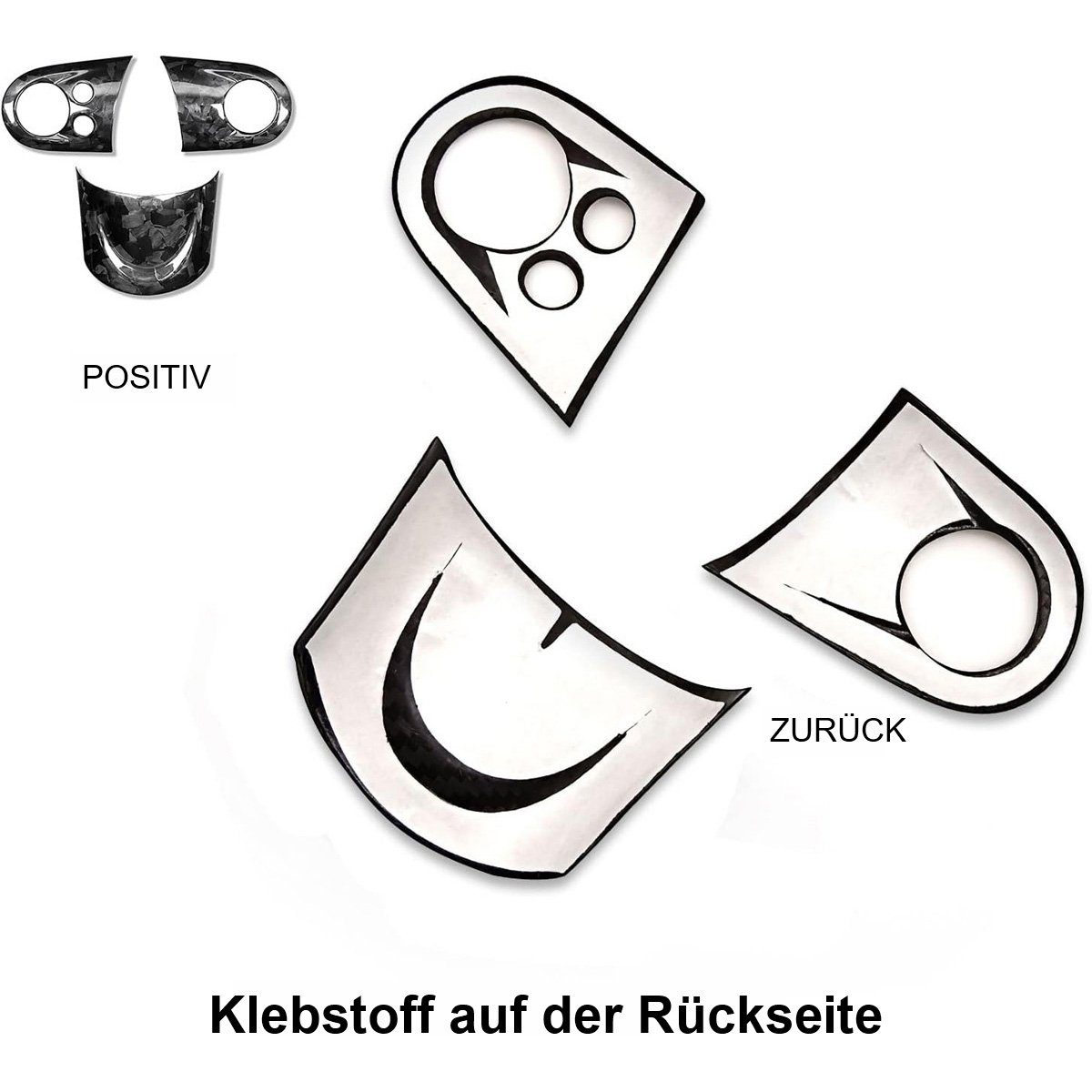 götäzer Lenkradbezug Geschmiedete Carbonfaser-Lenkradabdeckung. Rutschfeste Innenseite, Passend für BMW Mini R55 2007–2014, R56 2006–2013, R57 2007–2015
