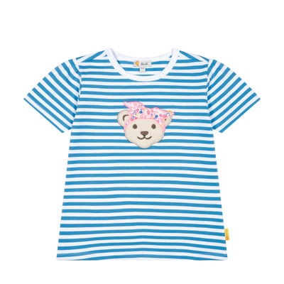 Set Leggings + T-Shirt kurzarm, mittelblau für Mädchen