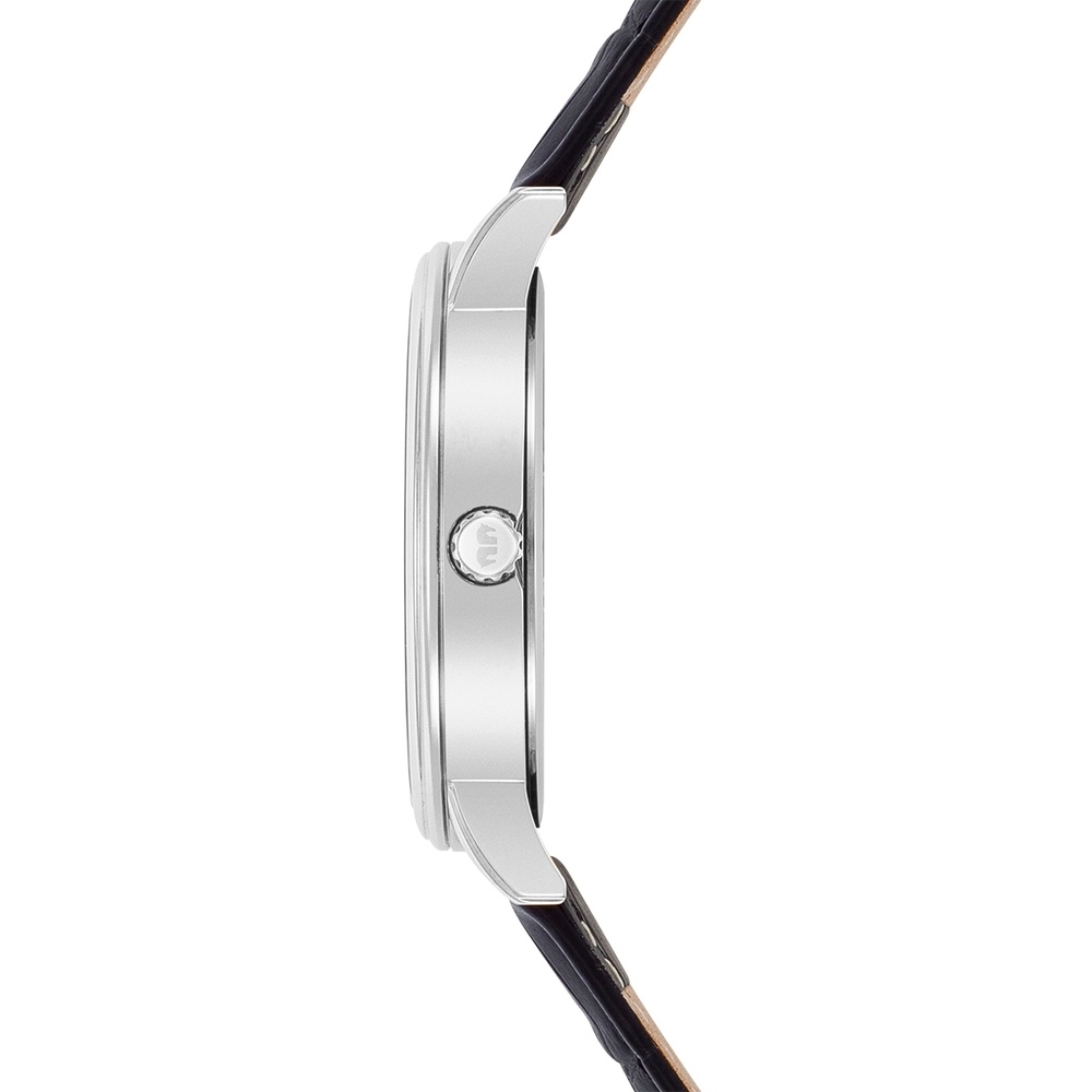 Rhodenwald & Söhne Montre à quartz Moonlight en Argent Cuir véritable en Noir Montre