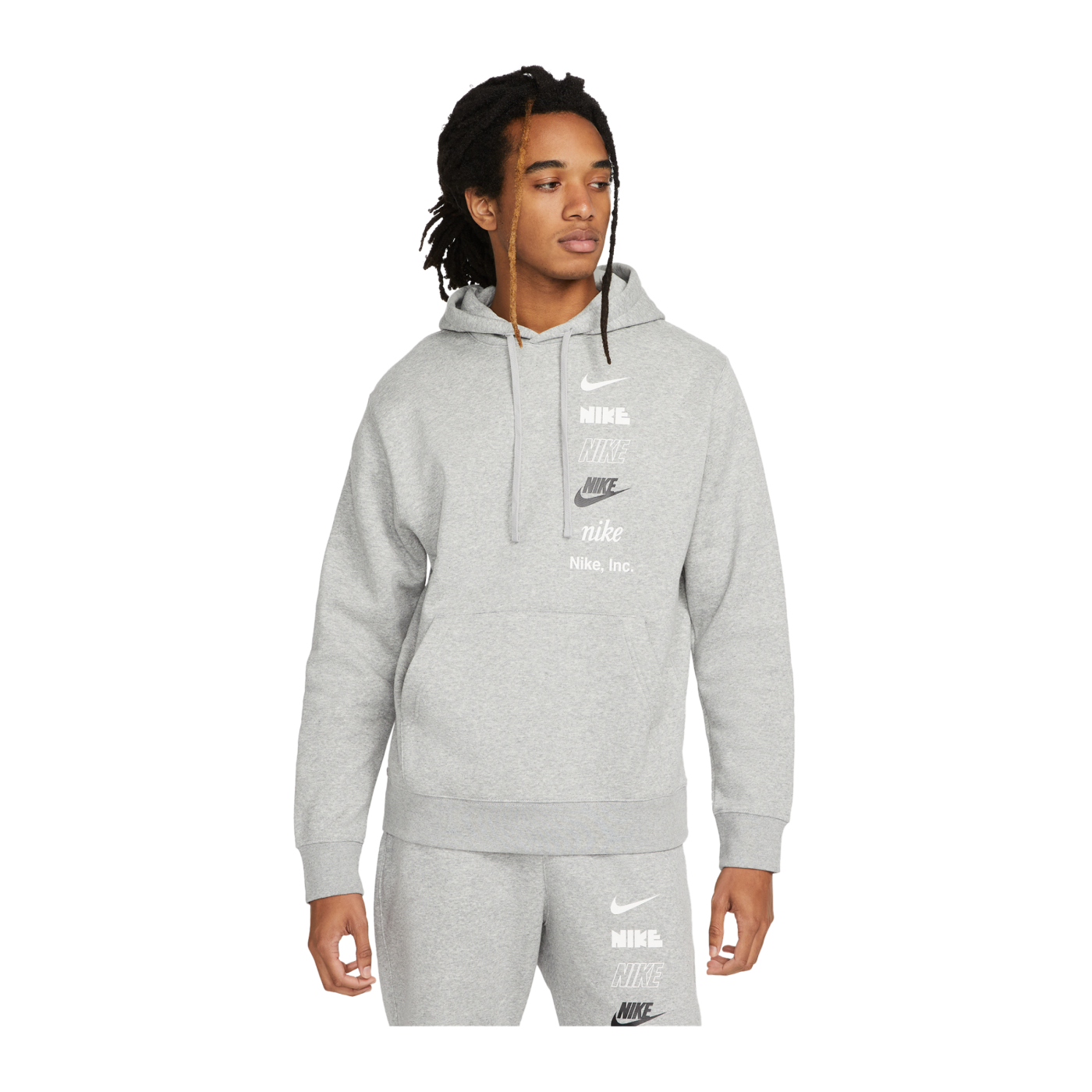 Nike Club Fleece Brushed Back Hoody Grau F063