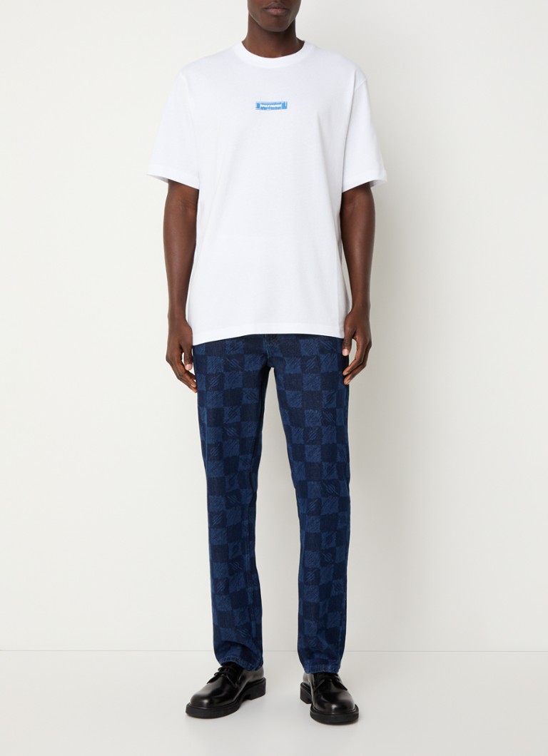 Camiseta Daily Paper Blueprint com logotipo e estampa nas costas