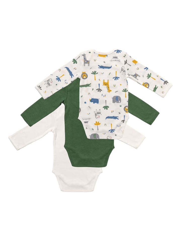 Schlummersack Bio Baby-Bodys langarm 3er-Pack in Dunkelgrün günstig kaufen