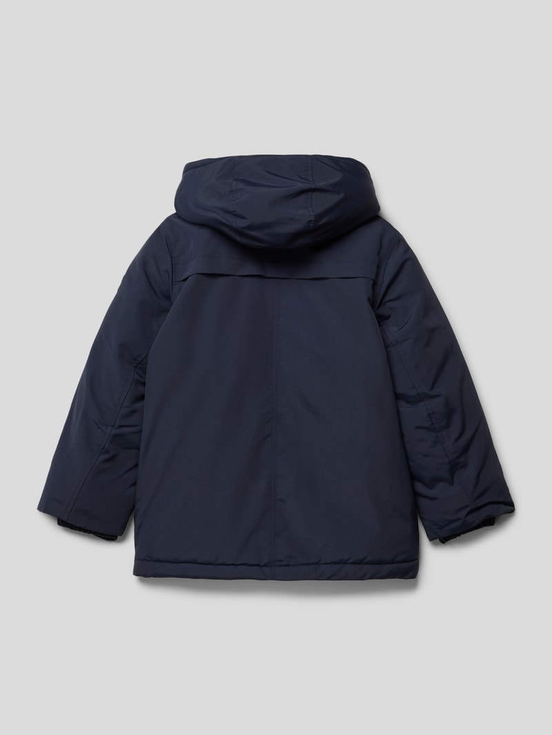 Parka mit Label-Stitching in marineblau