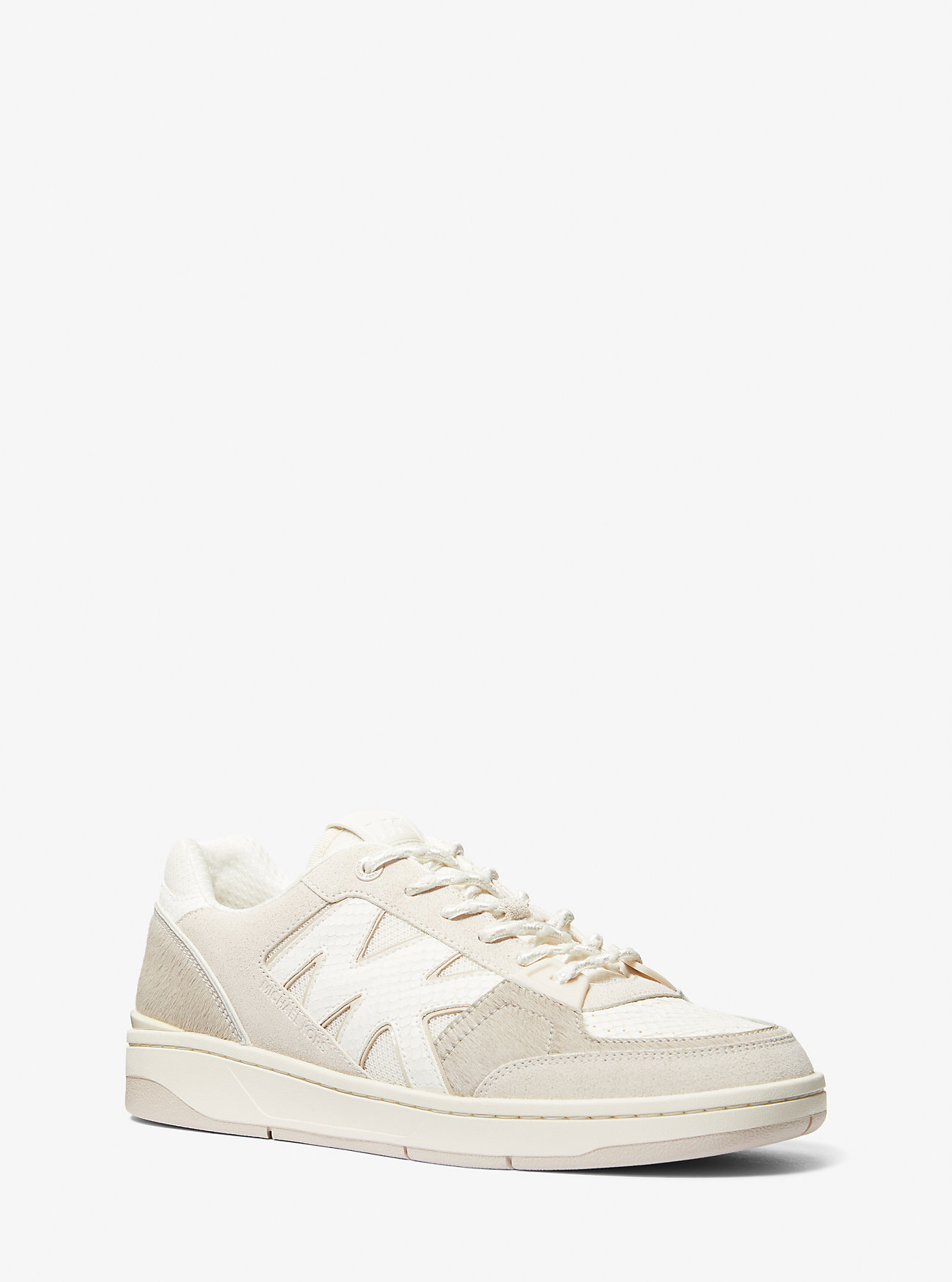 Rebel Mixed-Media Sneaker – BONE MULTI