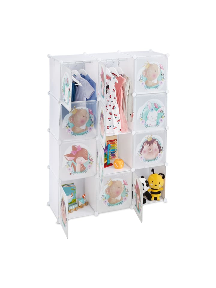 relaxdays Kinder-Steckregal in Weiß - (B)110 x (H)145 x (T)37 cm günstig kaufen onesize