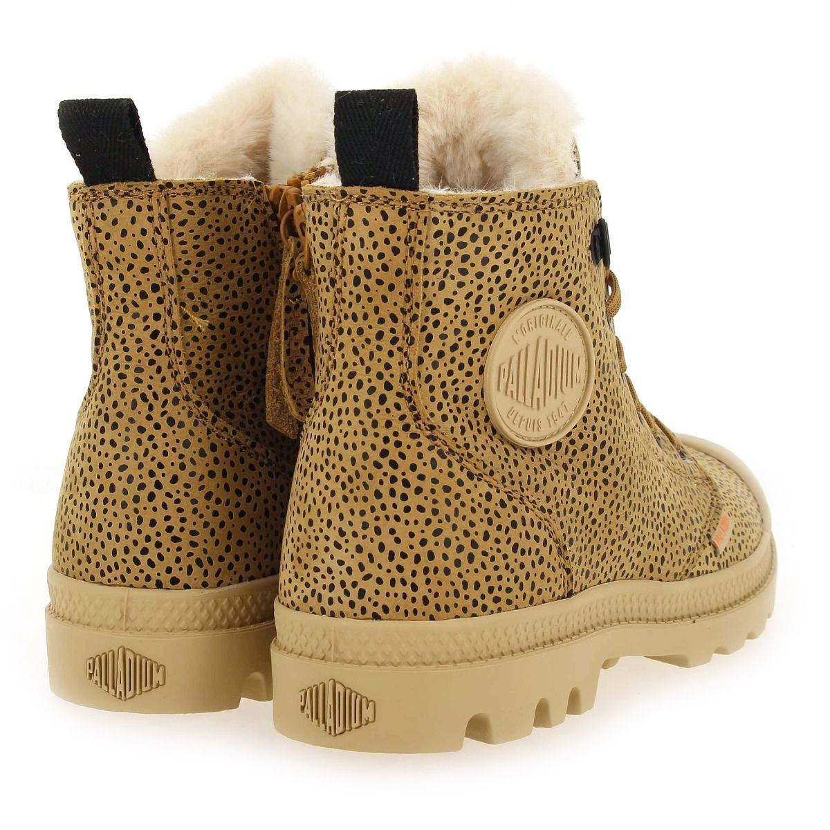 Palladium  PAMPA HI ZIP WOOL SAFARI - Beige Léopard