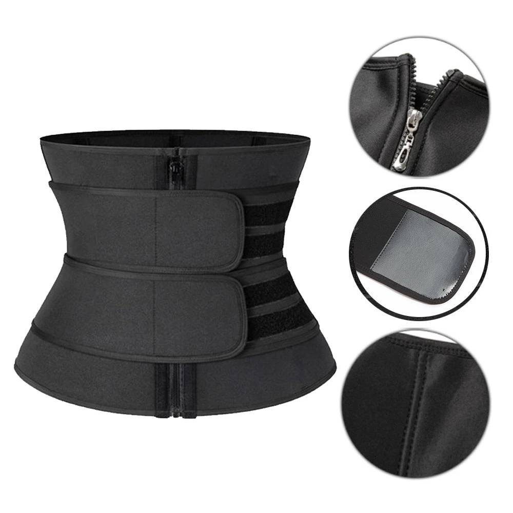 Blusmart Gürtelriemen Schweiß Taille Trainer Körper Form Former Modellierung Gürtel (Bauch Abnehmen Fitness Korsett Shapewear, In klassischem Design, Vollnarbenleder) Schwitzeffekt Sanduhr mit Klettverschluss