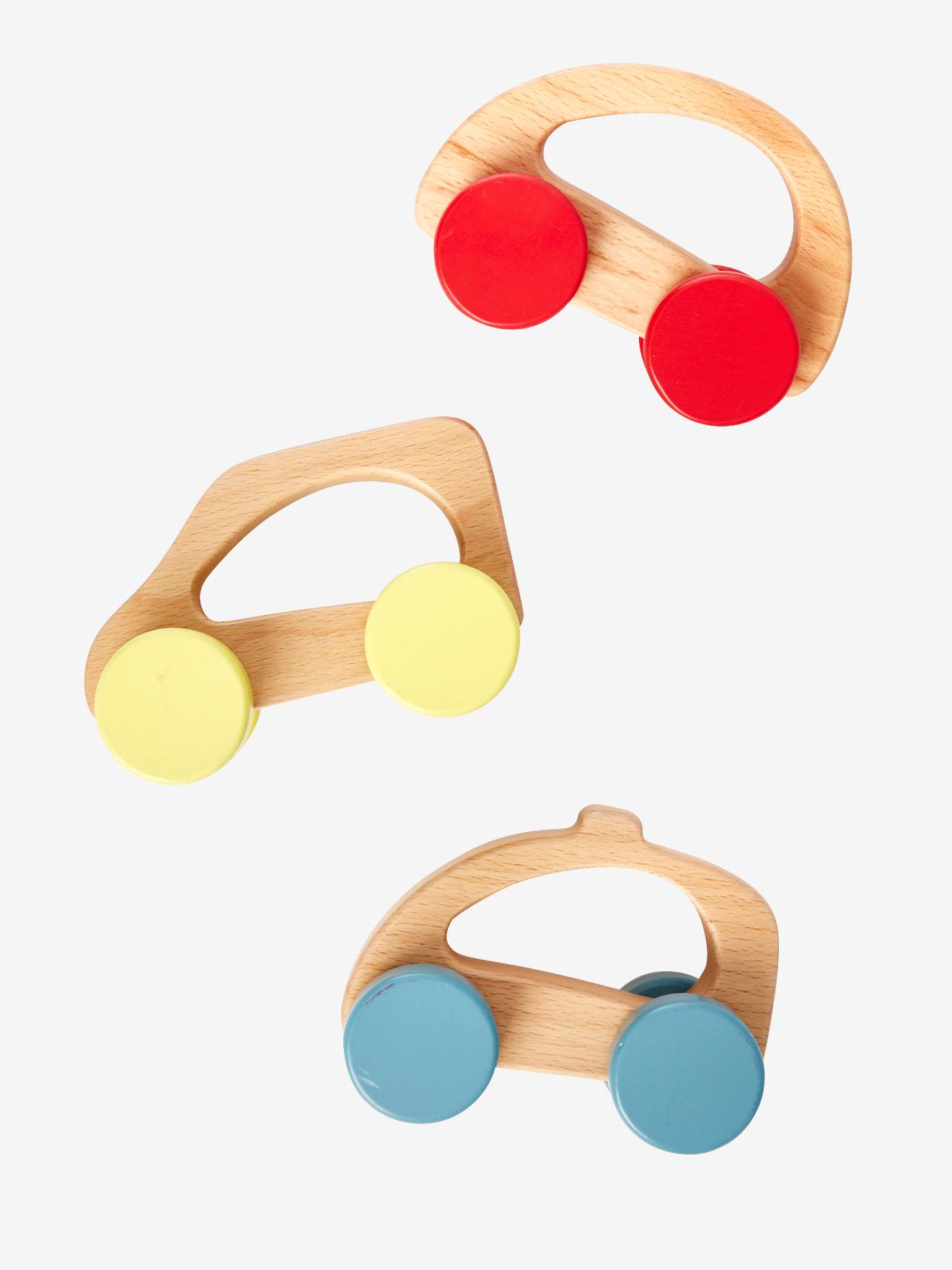 Lot de 3 voitures en bois FSC® multicolore