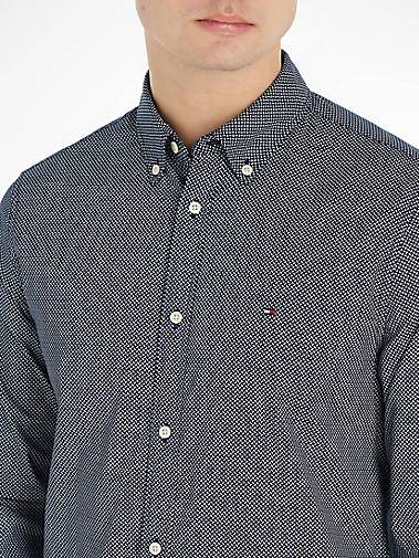 TOMMY HILFIGER Herren Hemd NATURAL SOFT FLEX PRT SF SHIRT Slim Fit Langarm
