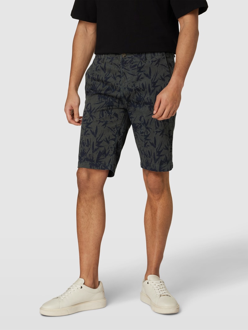 Bermudas mit Allover-Muster in olivgrün