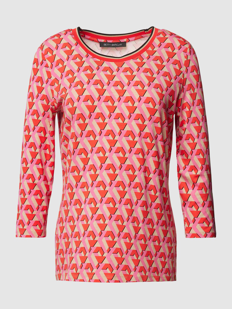 T-Shirt mit 3/4-Arm in rot