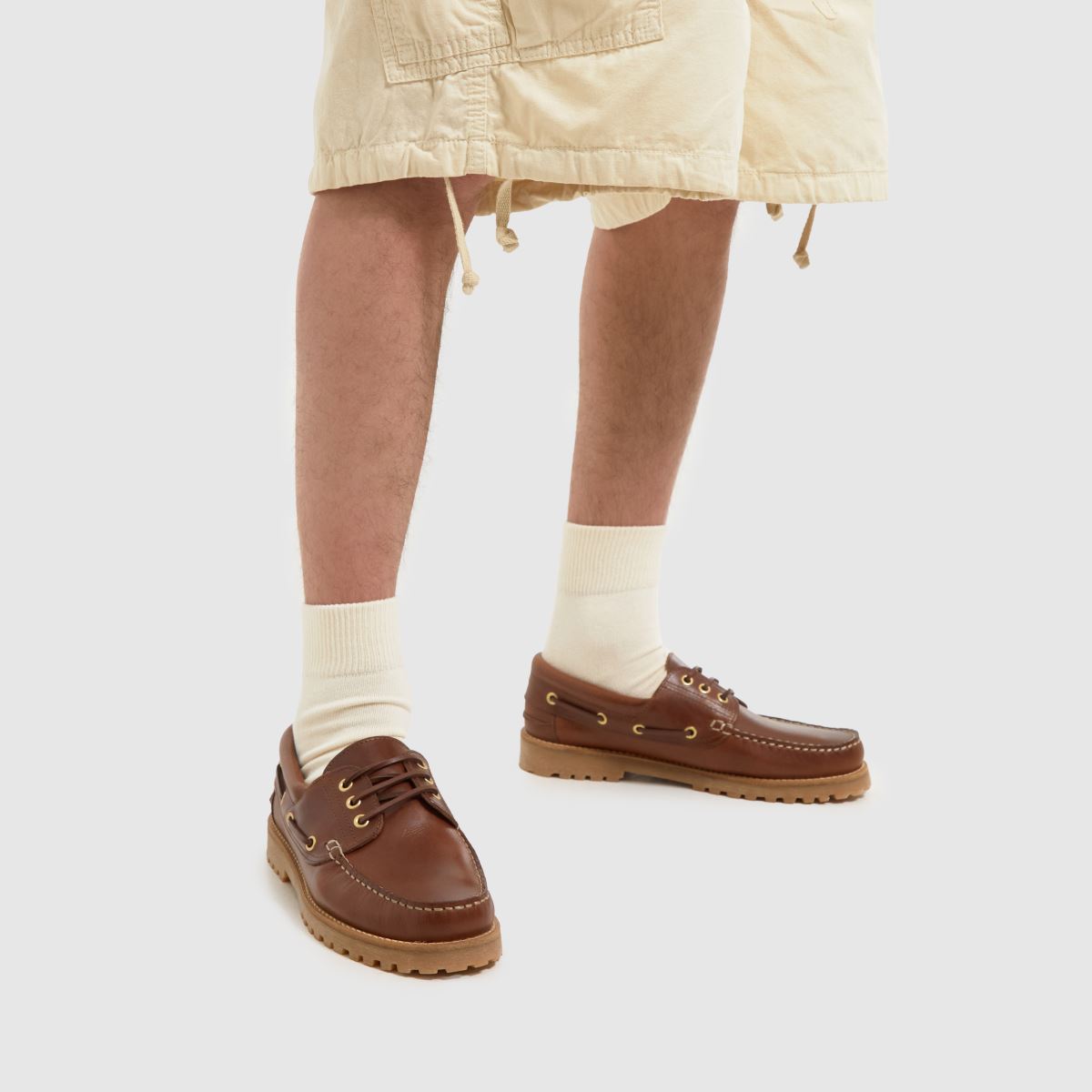 Schuh Princeton bőr hajóscipő barna színben