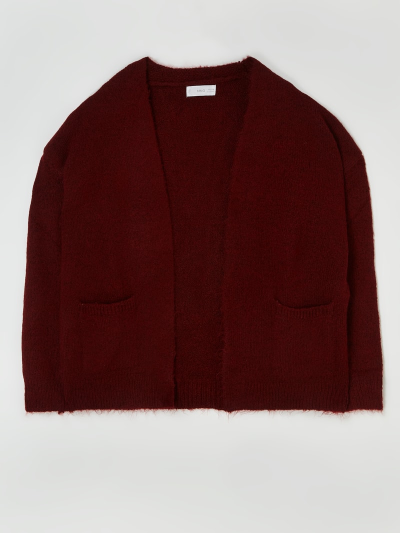 Cardigan mit Woll-Anteil in dunkelrot