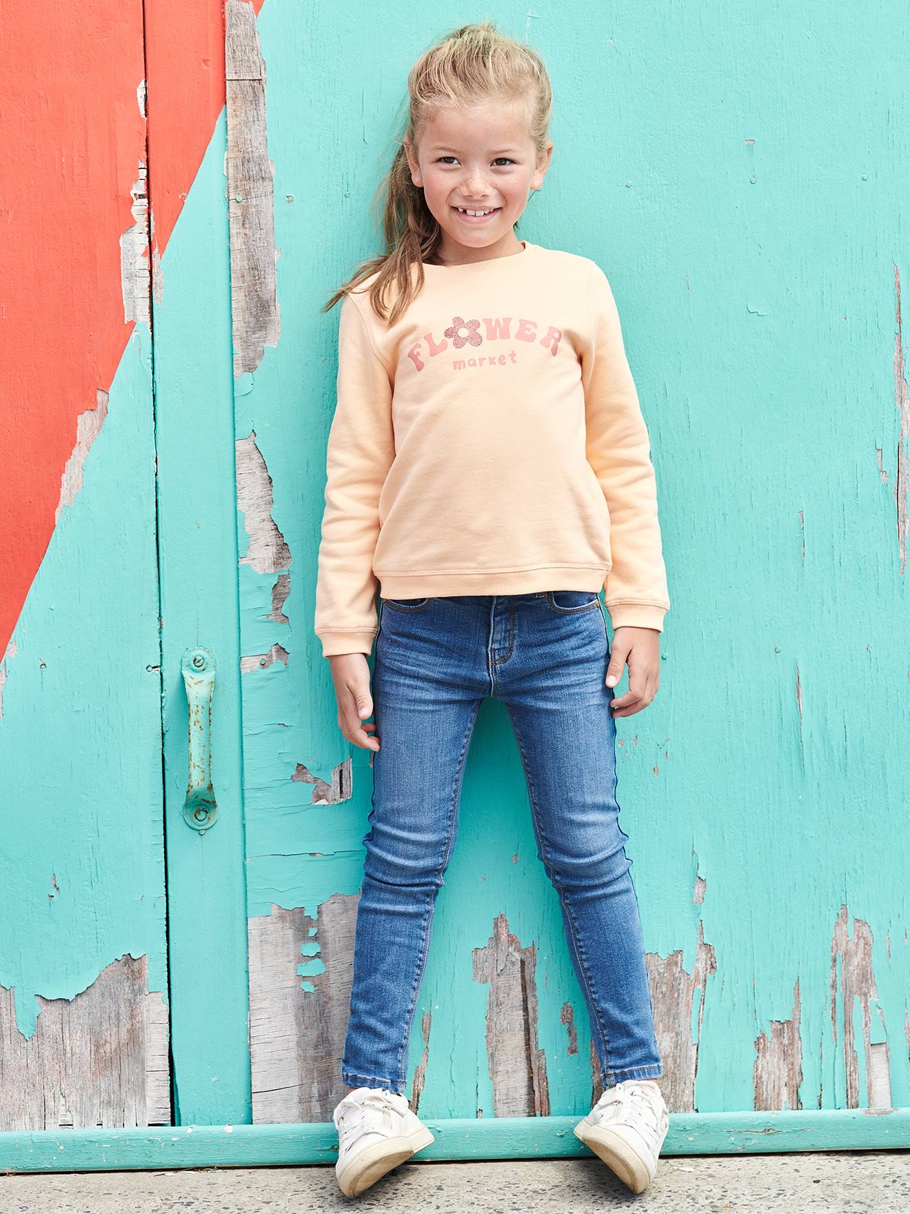 Vertbaudet Mädchen Skinny-Jeans BASIC - blau