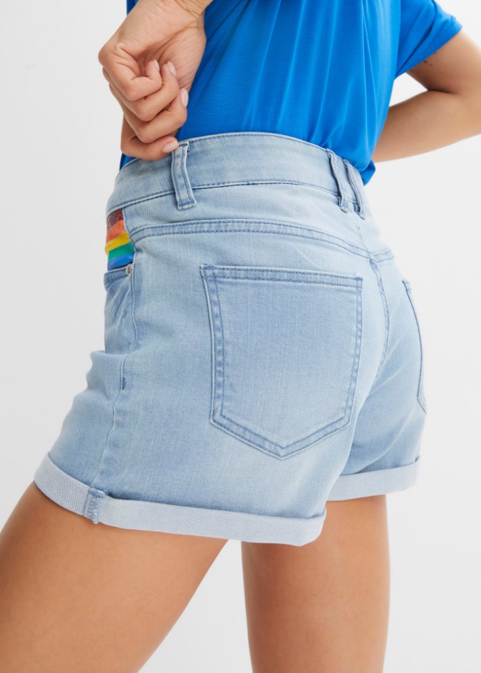Pride Jeans-Shorts mit Flaggen-Detail