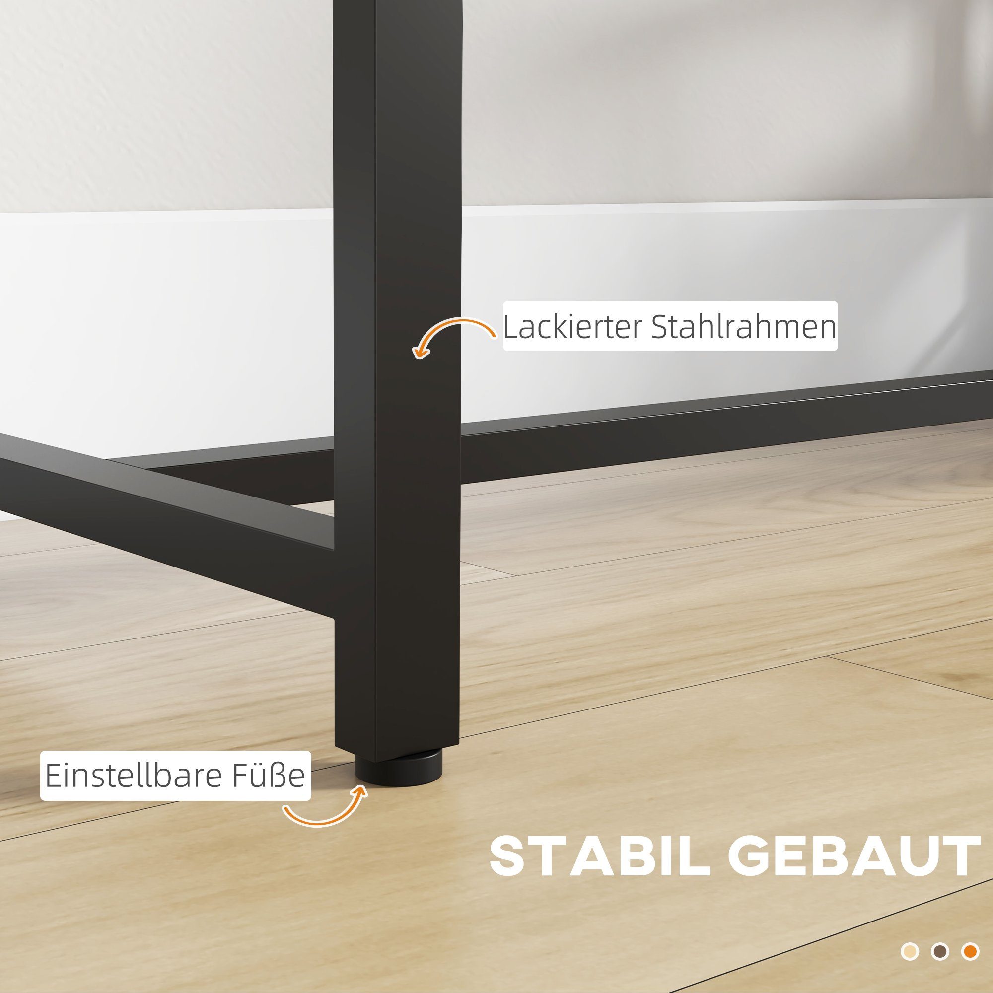 HOMCOM Bartisch Küchentisch, Rundtisch, Tisch für 2 Personen, Industriell (Tresentisch, 1-St., Stehtisch), mit 3 Regale