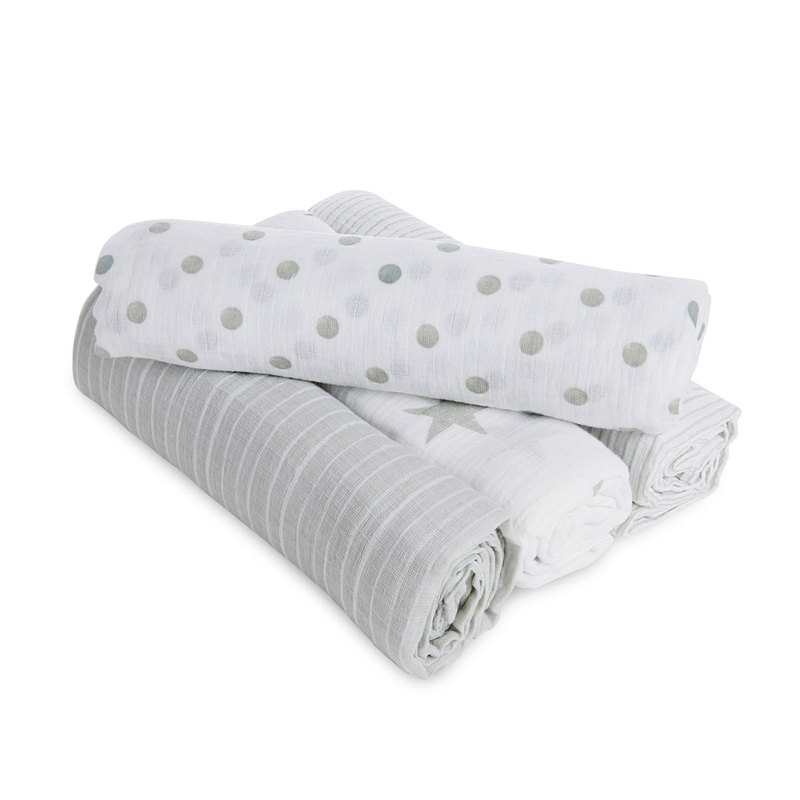 Lot de 4 maxi-langes gris dusty Aden et Anais