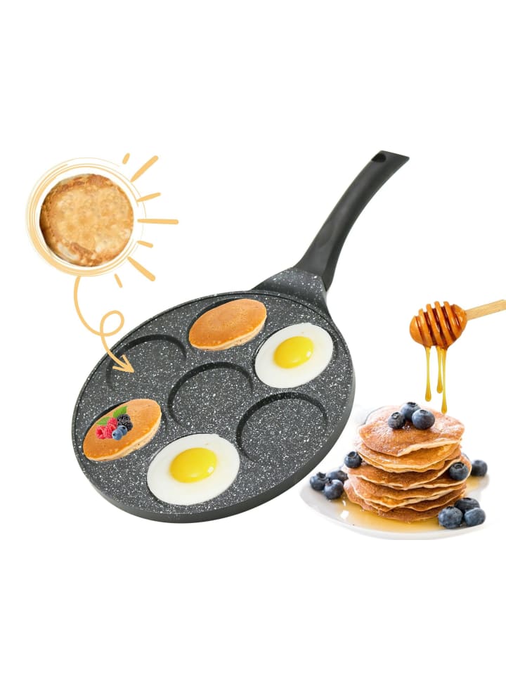 Cheffinger Pfannkuchen 7-Fächer Crepe Pfanne Ø26cm in Schwarz günstig kaufen onesize