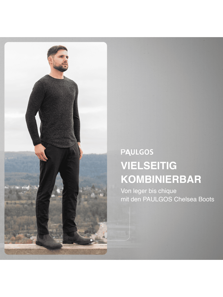 PAULGOS Herren Chelsea Boots, Stiefeletten, Schuhe in Dunkelgrau günstig kaufen