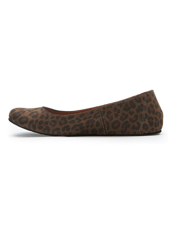 Comfortfusse Leder-Ballerinas in Braun günstig kaufen